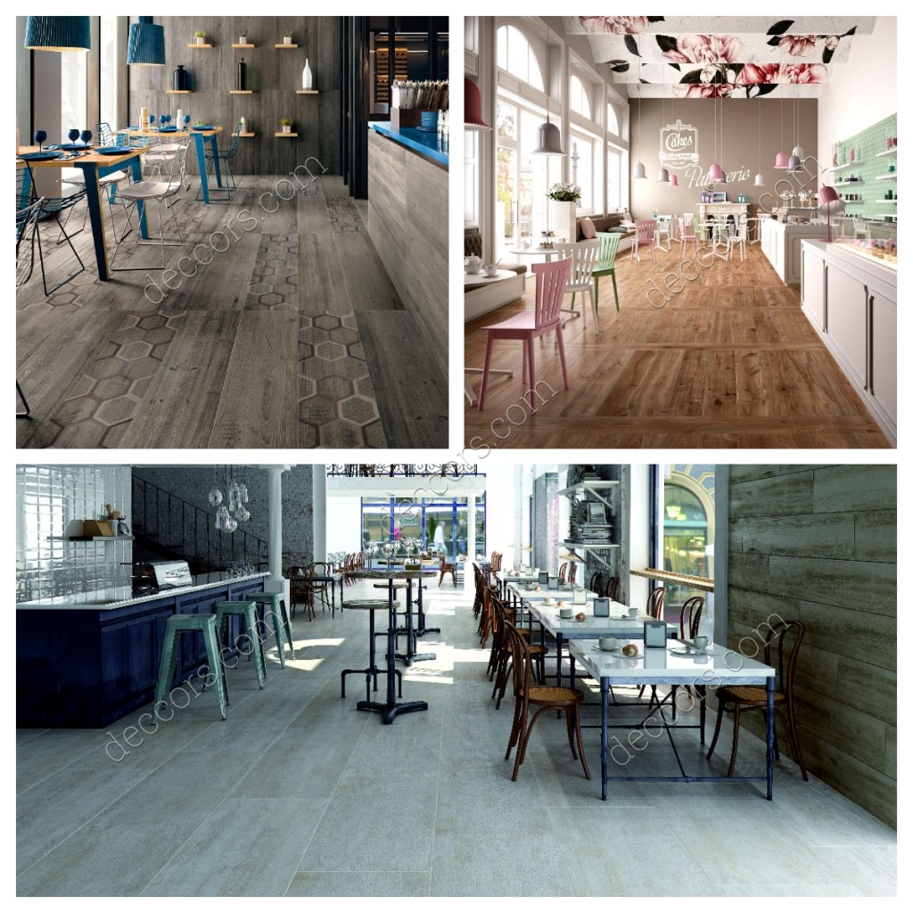 cafe ahşap görünümlü seramik