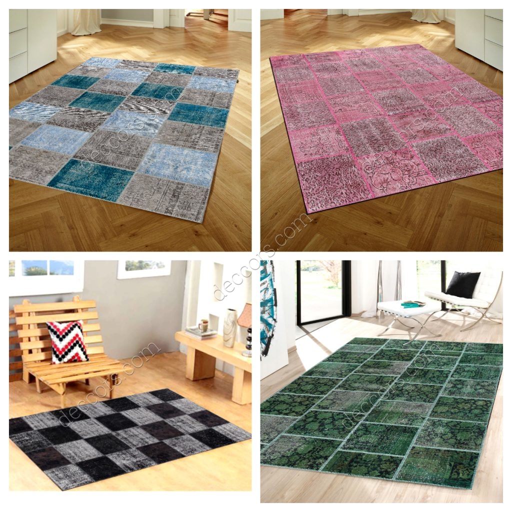 Salon Dekorasyonu Patchwork Halı