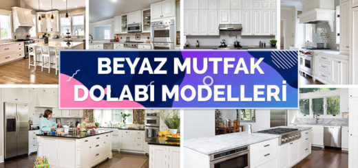Harika Görünüme Sahip 60 Adet Beyaz Mutfak Dolabı Modeli