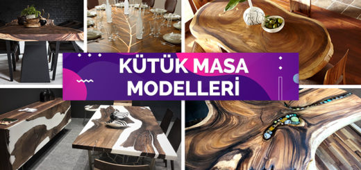 Mutfaklarda Otantik Görünüm İçin Ahşap Kütük Yemek Masası