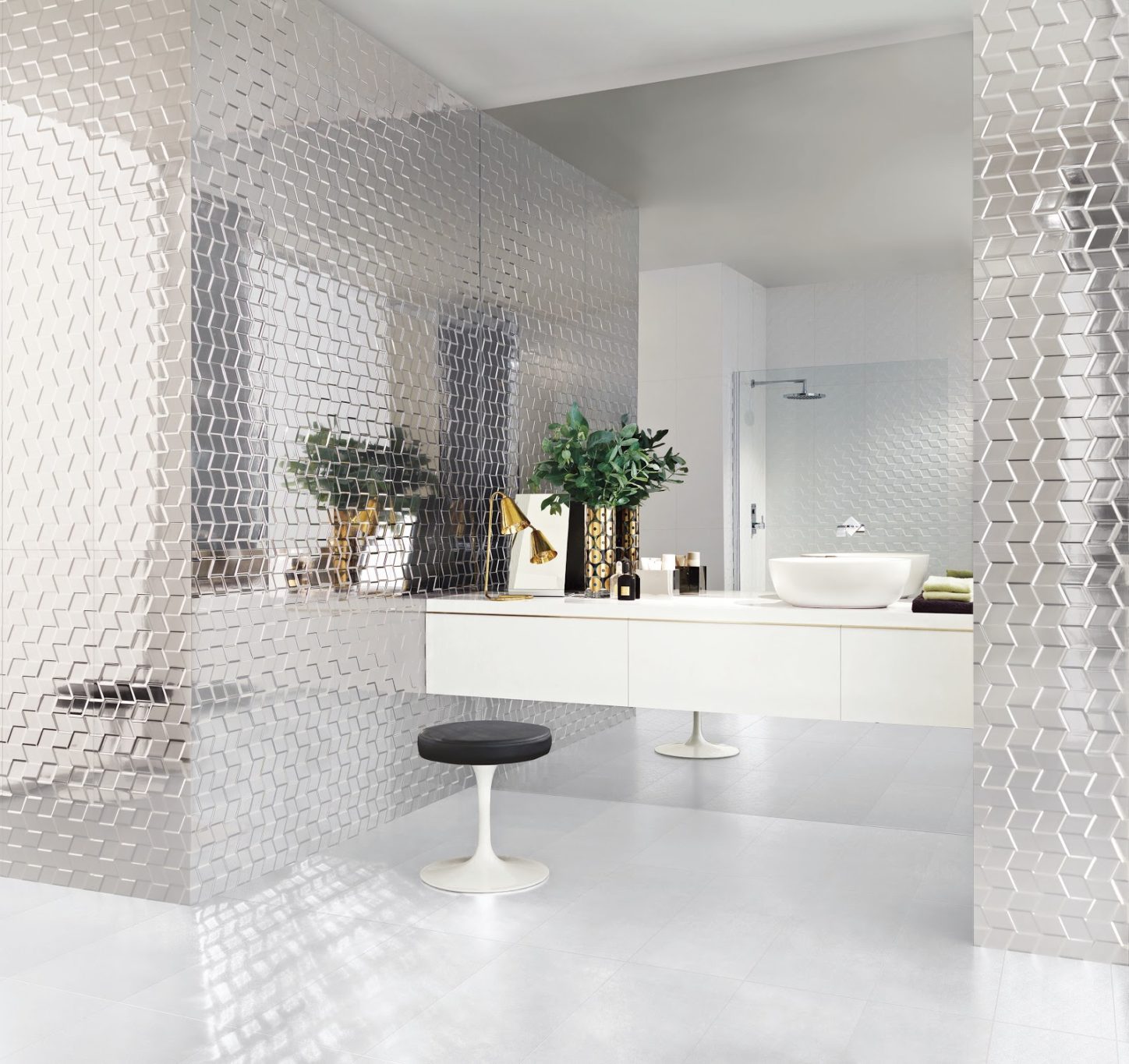 Beyaz Parlak Banyo Fayans