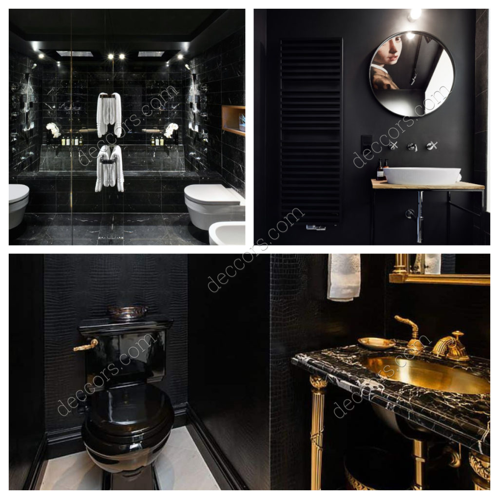 Lüx Otel Siyah Banyo Dekorasyonu
