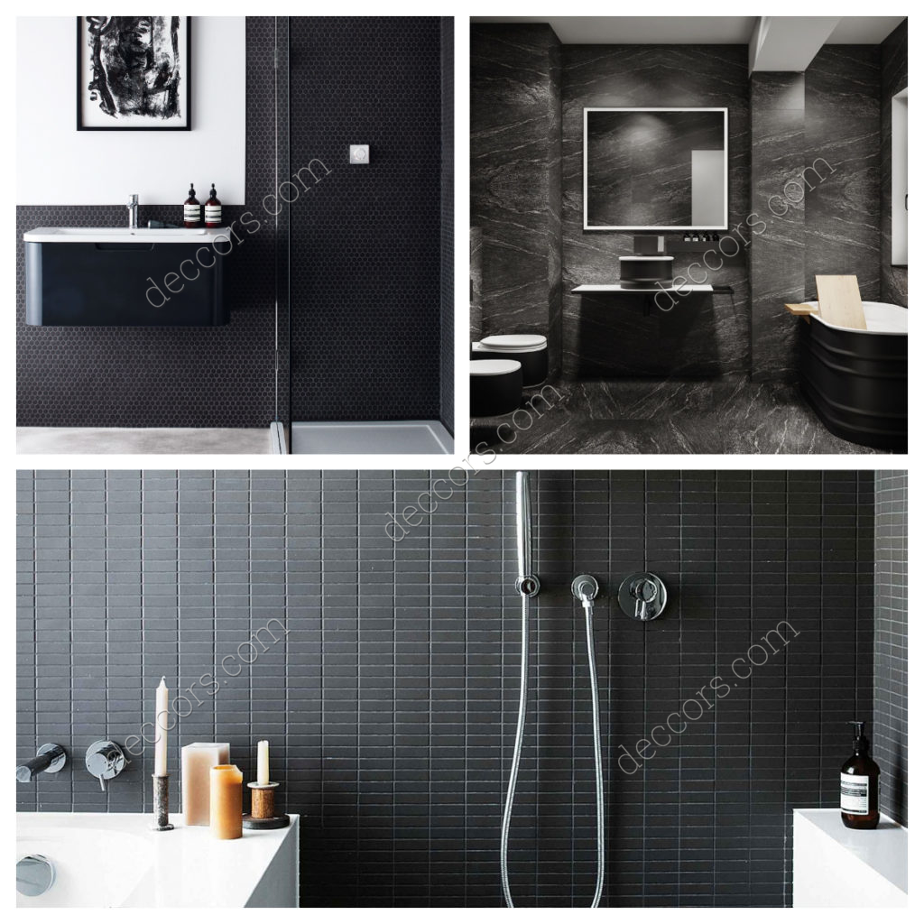 Minimal Siyah Banyo Fayansı