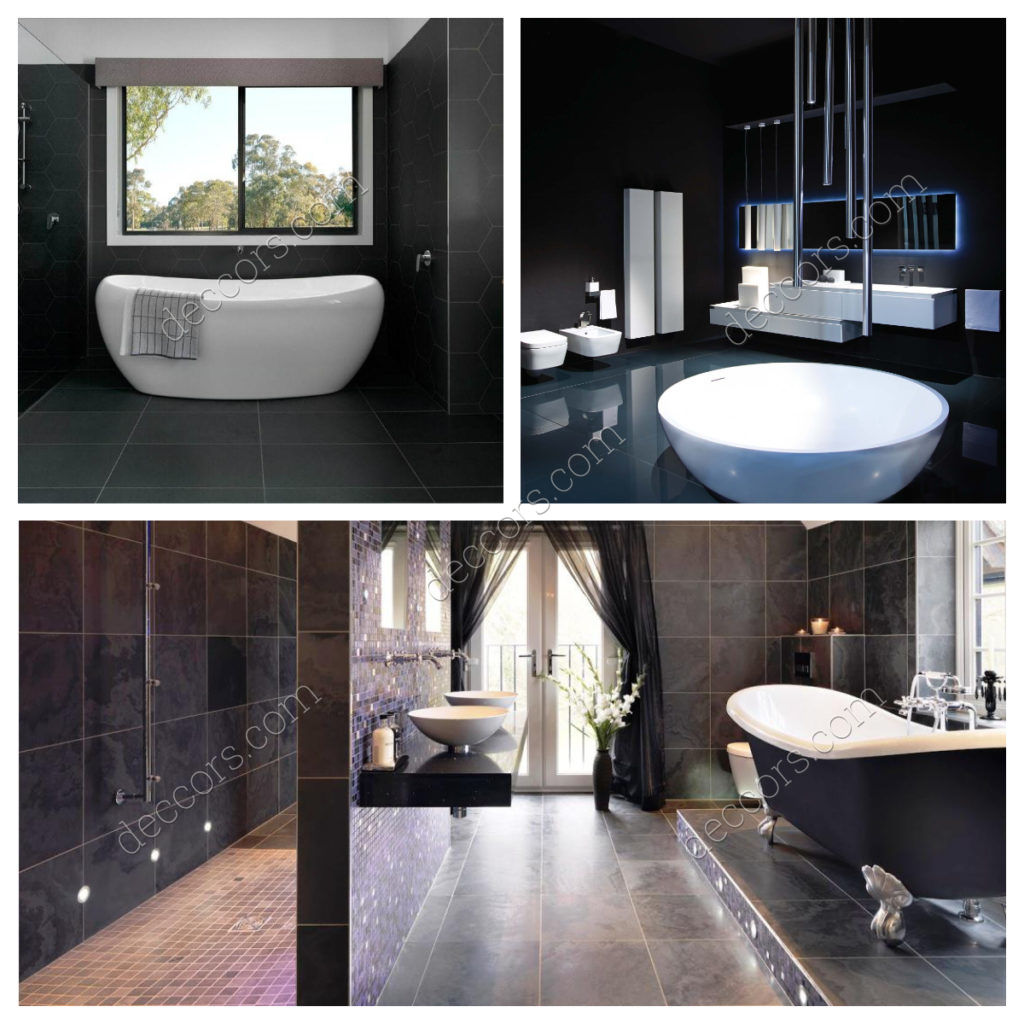 Siyah Banyo Dekorasyon Modeli