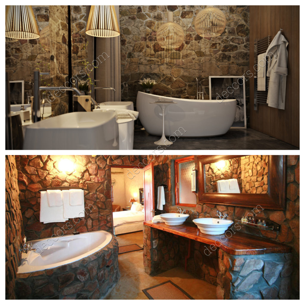 banyo Dekorasyonu Taş Duvar