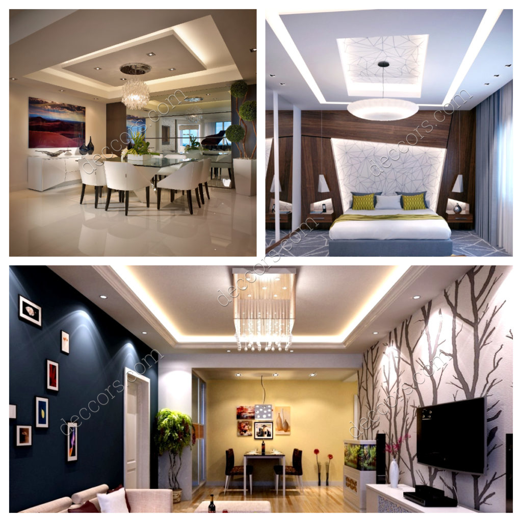 Salon İçin Avizeli Asma Tavan