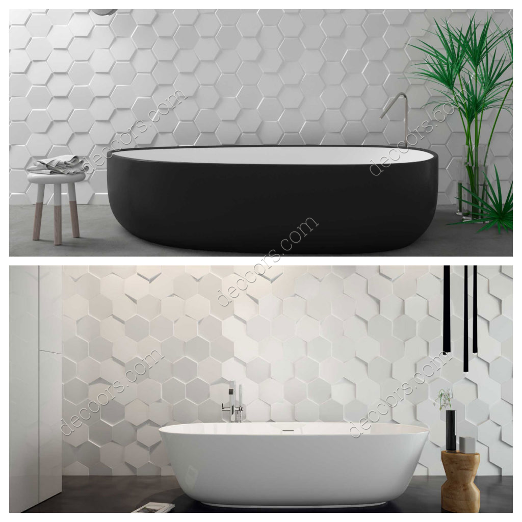 Beyaz 3D Banyo Fayans
