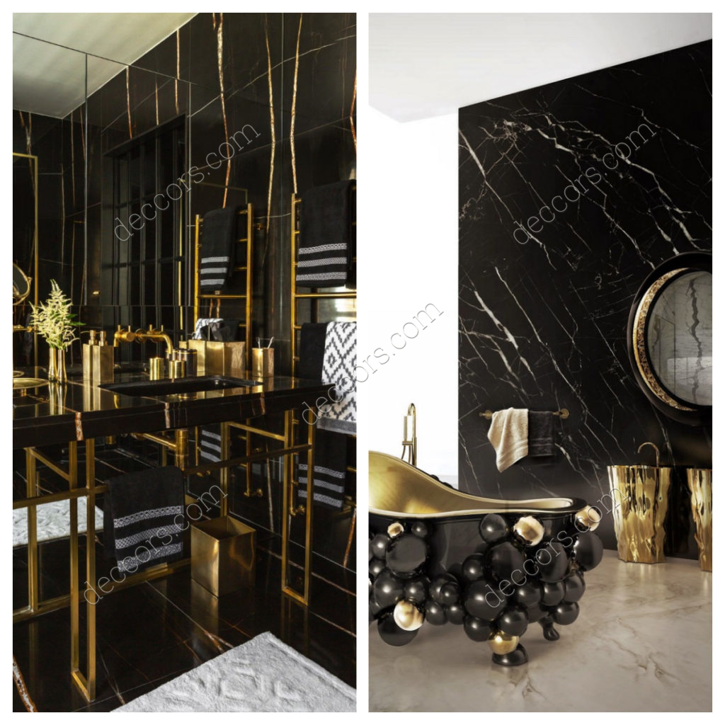 Lüx Gold Siyah Banyo Modelleri