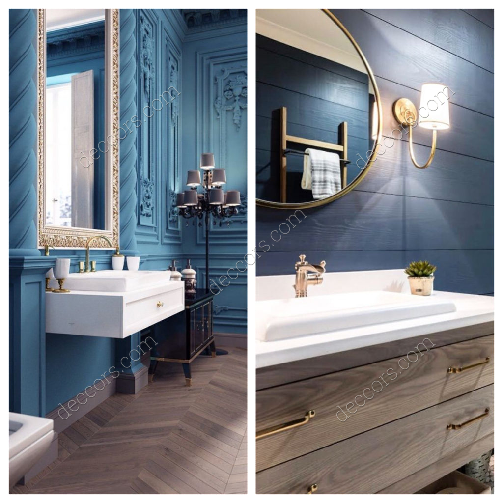 Mavi Sari Banyo Modelleri