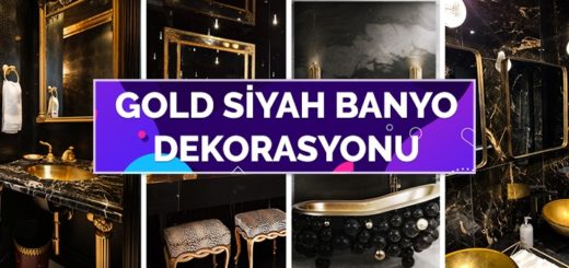 Gold Siyah Banyo Dekorasyonu Modelleri